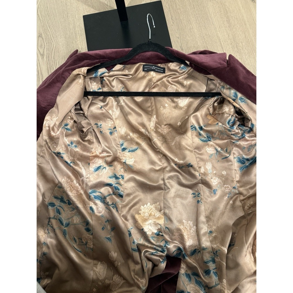 Peruvian‎ Connection Burgundy Blazer Velvet cotton blend Size 14 - Picture 7 of 7